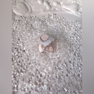 Natural cherry Sakura agate small star pentagram rough stone pendant